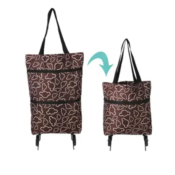 Складная сумка для покупок, Многоразовые портативные Складные сумки-тележки, складная корзина для покупок на колесиках, сумка для покупок в магазине