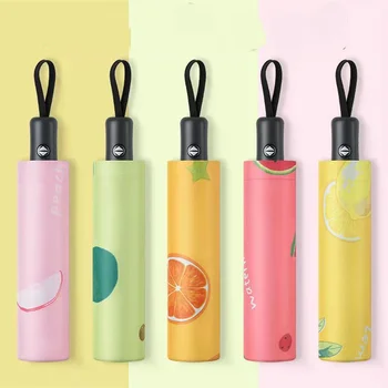 Складной зонт от солнца с новым дизайном в виде фруктовой сердечки для девочек, защита от солнца и дождя двойного назначения, защита от ультрафиолета