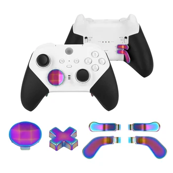 Сменные накладки для большого пальца D-Pad для Xbox One Elite Series 2 Кнопка запуска контроллера 6 в 1 Металлическая кнопка-манипулятор