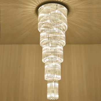 Современная яркая хрустальная люстра, Роскошная подвесная лампа Atomsphere для чердака отеля, светильник для чердака
