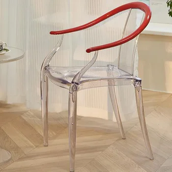 Современные акриловые обеденные стулья ручной работы Скандинавские эргономичные пластиковые обеденные стулья Sillas Para Sala De Estar Мебель для дома