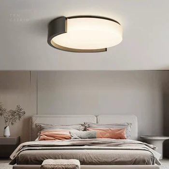 Современный светодиодный потолочный светильник, простой декоративный для гостиной, столовой, кухонного освещения, спальни на чердаке, прикроватного светильника для кабинета, круглой лампы