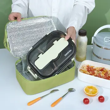 Термоизолированная сумка для завтрака и пикника Большая сумка для ланча Сумки для ланча Свежие сумки-холодильники Корейский ланч-бокс