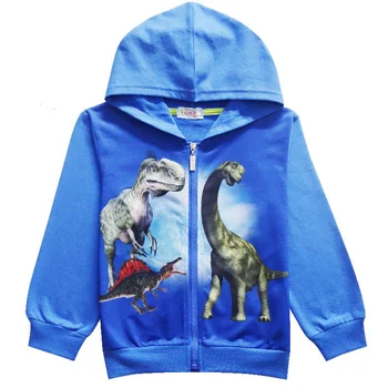 Толстовки для мальчиков с 3D принтом динозавра, Зимне-осенняя верхняя одежда, детские толстовки с капюшоном, пуловеры с длинными рукавами, детские топы