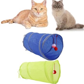 Туннель для кошек, складные игрушки для кошек, дрессировка котенка, интерактивная забавная игрушка, туннель для щенка, котенка, кролика, Туннельная трубка