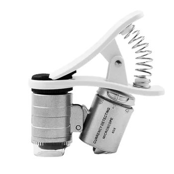 Универсальный Зажимной Микроскоп с 60-кратным Увеличением Телефонная Лупа Ювелирные Изделия Антикварные Аутентичные Лупы Инструменты