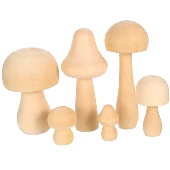 Фигурки из грибов, неокрашенные деревянные формы, Деревянные куклы-колышки, Поделки из деревянных грибов, Неокрашенные грибы