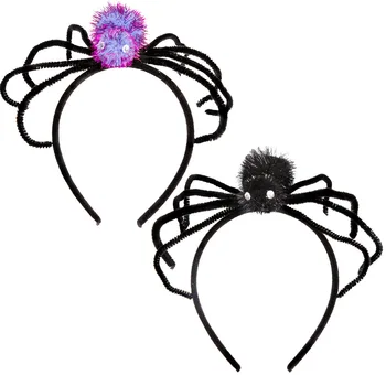 Фиолетово-черная Повязка на голову с Пауком на Хэллоуин Обруч Для волос Детские Повязки На Голову на Хэллоуин Паутина Косплей Вечерние Повязки Для волос Аксессуары для волос