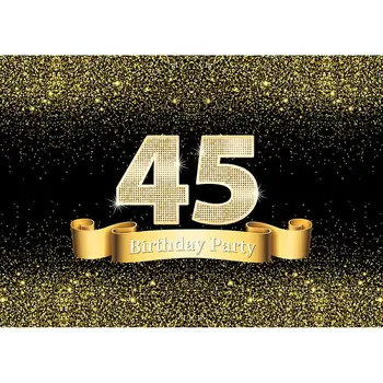 Фоновые изображения с золотым песком, блестками и искорками, индивидуальные фоновые изображения для фотостудии 45 Happy Birthday Party Photophone