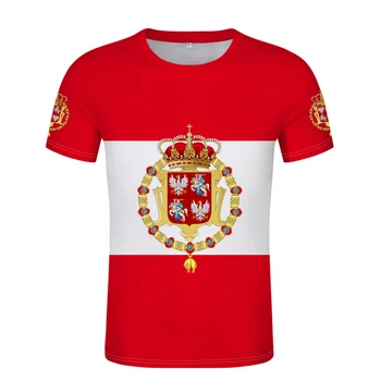 Футболка С флагом Польско-Литовского Содружества Бесплатное пользовательское имя, номер, Флаги Польши, футболка с логотипом, польская красно-белая одежда