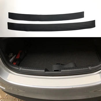 Царапина на заднем бампере багажника автомобиля, универсальный Автомобильный Черный Порог заднего бампера, Защитная пластина заднего бампера, Резиновый чехол