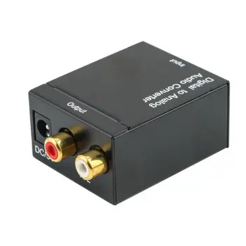 Цифровой оптический конвертер Toslink SPDIF Коаксиальный в аналоговый RCA аудио Адаптер с оптоволоконным кабелем