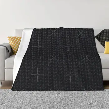 Черное вязаное шерстяное одеяло, покрывало на кровать, Комплект постельного белья, покрывала