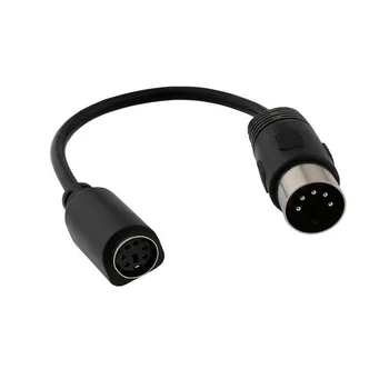 Черный штырь DIN5 к отверстию MD6 маленькая головка PS2 кабель-адаптер для клавиатуры и мыши MIDI5P мужской и женский сигнальный кабель MD6P