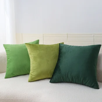 бархатная зеленая декоративная накладка 18 * 18 дюймов для гостиной подарочный автомобильный диван декоративная накладка Северное украшение дома
