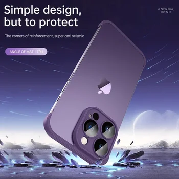 для iPhone X14 13 12 Pro Max Plus Защитная Накладка Для Углового Объектива Мягкий Силиконовый Противоударный Чехол Бескаркасный Чехол-Бампер из ТПУ с Камерой