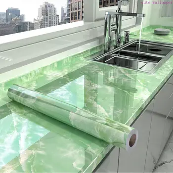 мраморные самоклеящиеся водонепроницаемые обои шириной 60 см для кухни, высокотемпературные маслостойкие наклейки для ремонта шкафов, столешницы