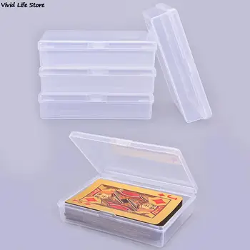 прозрачные пластиковые коробки размером 4шт 10*7 см, контейнер для игральных карт, кейс для хранения